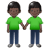 🧑🏿‍🤝‍🧑🏿 people holding hands: dark skin tone display on Samsung